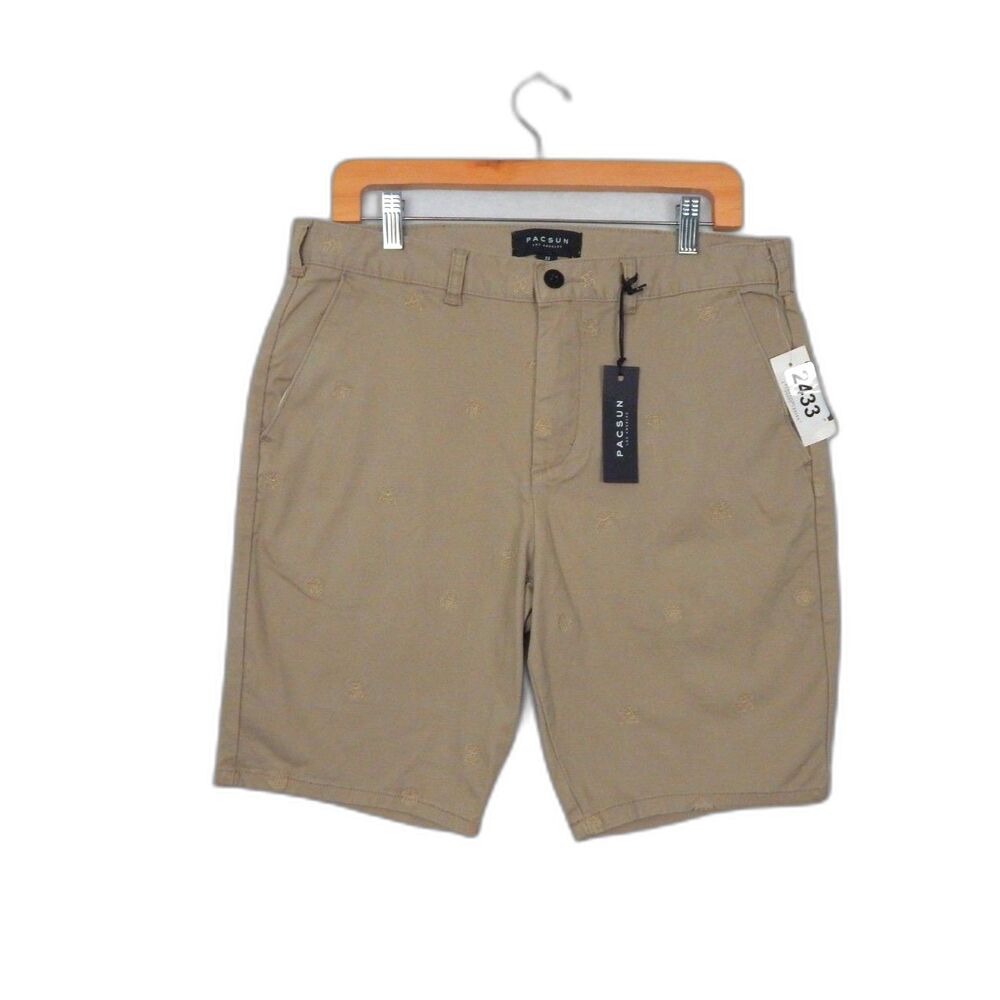 PacSun Embroidered Mushroom Mountain Shorts NWT Boho Gorpcore Nature Cargo Denim